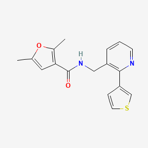 2,5-dimethyl-N-((2-(thiophen-3-yl)pyridin-3-yl)methyl)furan-3-carboxamide