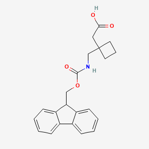 molecular formula C22H23NO4 B2486915 2-{1-[({[(9H-fluoren-9-yl)methoxy]carbonyl}amino)methyl]cyclobutyl}acetic acid CAS No. 1540544-71-5
