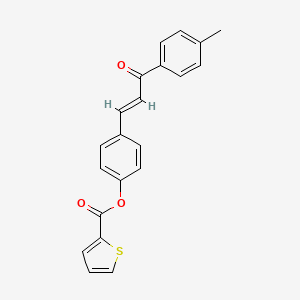 molecular formula C21H16O3S B2486917 4-[3-(4-甲基苯基)-3-氧代-1-丙烯基]苯基-2-噻吩甲酸酯 CAS No. 331460-51-6