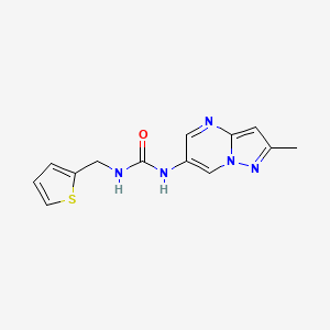 molecular formula C13H13N5OS B2486918 1-(2-Methylpyrazolo[1,5-a]pyrimidin-6-yl)-3-(thiophen-2-ylmethyl)urea CAS No. 1788543-20-3