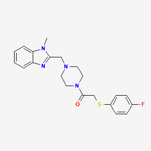 2-((4-fluorophenyl)thio)-1-(4-((1-methyl-1H-benzo[d]imidazol-2-yl)methyl)piperazin-1-yl)ethanone