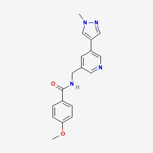 4-methoxy-N-((5-(1-methyl-1H-pyrazol-4-yl)pyridin-3-yl)methyl)benzamide