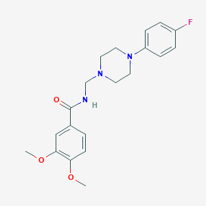 molecular formula C20H24FN3O3 B248694 N-{[4-(4-fluorophenyl)-1-piperazinyl]methyl}-3,4-dimethoxybenzamide 