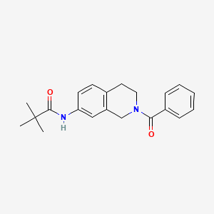 molecular formula C21H24N2O2 B2486943 N-(2-benzoyl-1,2,3,4-tetrahydroisoquinolin-7-yl)pivalamide CAS No. 955717-04-1