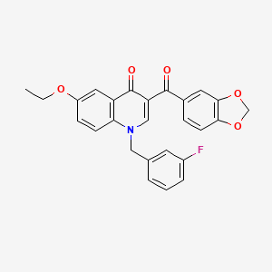 3-(2H-1,3-benzodioxole-5-carbonyl)-6-ethoxy-1-[(3-fluorophenyl)methyl]-1,4-dihydroquinolin-4-one