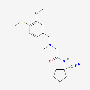 molecular formula C18H25N3O2S B2486949 N-(1-cyanocyclopentyl)-2-({[3-methoxy-4-(methylsulfanyl)phenyl]methyl}(methyl)amino)acetamide CAS No. 1258746-97-2