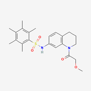 N-(1-(2-methoxyacetyl)-1,2,3,4-tetrahydroquinolin-7-yl)-2,3,4,5,6-pentamethylbenzenesulfonamide