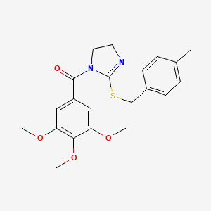 (2-((4-methylbenzyl)thio)-4,5-dihydro-1H-imidazol-1-yl)(3,4,5-trimethoxyphenyl)methanone