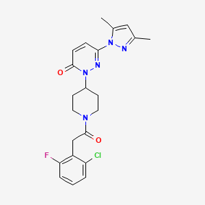 2-[1-[2-(2-Chloro-6-fluorophenyl)acetyl]piperidin-4-yl]-6-(3,5-dimethylpyrazol-1-yl)pyridazin-3-one