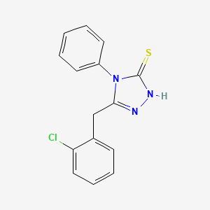 molecular formula C15H12ClN3S B2486972 3-[(2-chlorophenyl)methyl]-4-phenyl-1H-1,2,4-triazole-5-thione CAS No. 497060-55-6