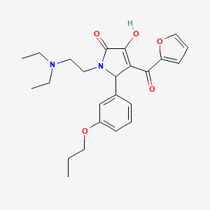 molecular formula C24H30N2O5 B2486973 1-(2-(二乙基氨基)乙基)-4-(呋喃-2-甲酰)-3-羟基-5-(3-丙氧基苯基)-1H-吡咯-2(5H)-酮 CAS No. 619272-35-4