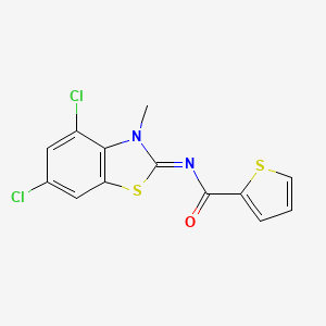 molecular formula C13H8Cl2N2OS2 B2486976 (Z)-N-(4,6-dichloro-3-methylbenzo[d]thiazol-2(3H)-ylidene)thiophene-2-carboxamide CAS No. 851080-37-0