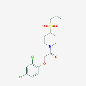 molecular formula C17H23Cl2NO4S B2486983 2-(2,4-Dichlorophenoxy)-1-(4-(isobutylsulfonyl)piperidin-1-yl)ethanone CAS No. 1797687-82-1