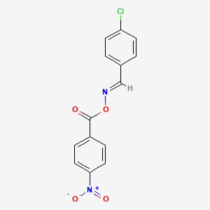 molecular formula C14H9ClN2O4 B2486989 (E)-[(4-chlorophenyl)methylidene]amino 4-nitrobenzoate CAS No. 306732-27-4