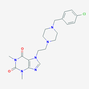 molecular formula C20H25ClN6O2 B024870 Theophylline, 7-(2-(4-(p-chlorobenzyl)-1-piperazinyl)ethyl)- CAS No. 19971-80-3