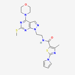 4-methyl-N-(2-(6-(methylthio)-4-morpholino-1H-pyrazolo[3,4-d]pyrimidin-1-yl)ethyl)-2-(1H-pyrrol-1-yl)thiazole-5-carboxamide