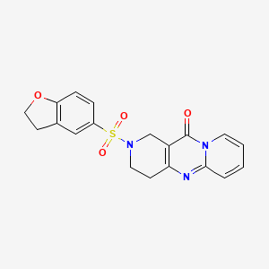 molecular formula C19H17N3O4S B2487003 2-((2,3-dihydrobenzofuran-5-yl)sulfonyl)-3,4-dihydro-1H-dipyrido[1,2-a:4',3'-d]pyrimidin-11(2H)-one CAS No. 2034531-47-8