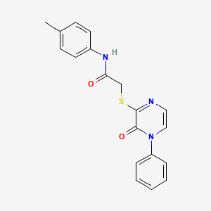 molecular formula C19H17N3O2S B2487004 N-(4-methylphenyl)-2-[(3-oxo-4-phenyl-3,4-dihydropyrazin-2-yl)thio]acetamide CAS No. 895123-50-9