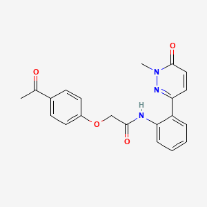 molecular formula C21H19N3O4 B2487007 2-(4-acetylphenoxy)-N-(2-(1-methyl-6-oxo-1,6-dihydropyridazin-3-yl)phenyl)acetamide CAS No. 1428349-79-4