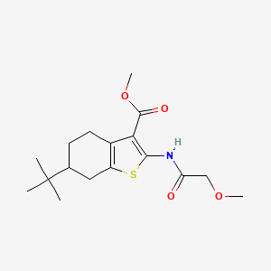 molecular formula C17H25NO4S B2487011 甲基6-(叔丁基)-2-(2-甲氧基乙酰氨基)-4,5,6,7-四氢苯并[b]噻吩-3-羧酸甲酯 CAS No. 773151-86-3