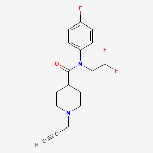 N-(2,2-Difluoroethyl)-N-(4-fluorophenyl)-1-prop-2-ynylpiperidine-4-carboxamide