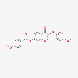 molecular formula C24H18O7 B2487015 3-(4-methoxyphenoxy)-4-oxo-4H-chromen-7-yl 4-methoxybenzoate CAS No. 308299-48-1