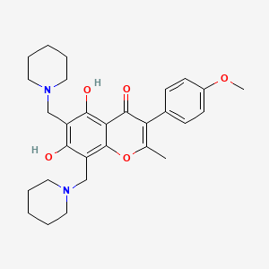 5,7-dihydroxy-3-(4-methoxyphenyl)-2-methyl-6,8-bis(piperidin-1-ylmethyl)-4H-chromen-4-one