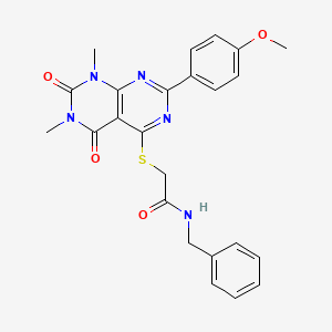 N-benzyl-2-((2-(4-methoxyphenyl)-6,8-dimethyl-5,7-dioxo-5,6,7,8-tetrahydropyrimido[4,5-d]pyrimidin-4-yl)thio)acetamide