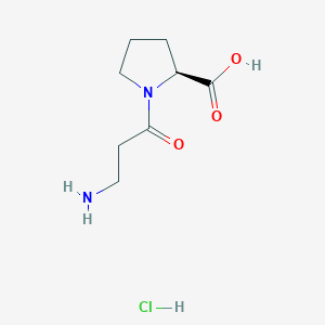molecular formula C8H15ClN2O3 B2487018 (2S)-1-(3-Aminopropanoyl)pyrrolidine-2-carboxylic acid;hydrochloride CAS No. 2580095-13-0