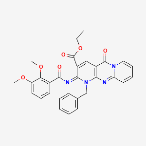 molecular formula C30H26N4O6 B2487025 (Z)-ethyl 1-benzyl-2-((2,3-dimethoxybenzoyl)imino)-5-oxo-2,5-dihydro-1H-dipyrido[1,2-a:2',3'-d]pyrimidine-3-carboxylate CAS No. 534581-60-7