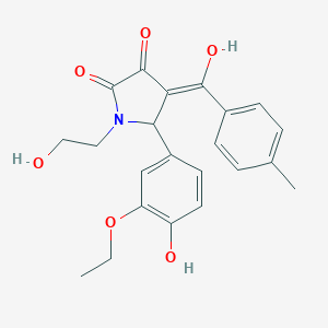 molecular formula C22H23NO6 B248703 5-(3-ethoxy-4-hydroxyphenyl)-3-hydroxy-1-(2-hydroxyethyl)-4-(4-methylbenzoyl)-1,5-dihydro-2H-pyrrol-2-one 