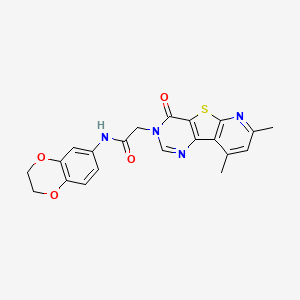 molecular formula C21H18N4O4S B2487034 N-(2,3-dihydro-1,4-benzodioxin-6-yl)-2-(7,9-dimethyl-4-oxopyrido[3',2':4,5]thieno[3,2-d]pyrimidin-3(4H)-yl)acetamide CAS No. 946236-10-8