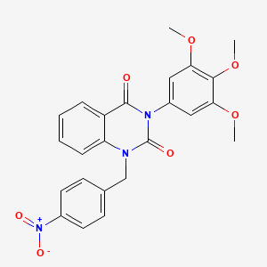 molecular formula C24H21N3O7 B2487039 1-(4-nitrobenzyl)-3-(3,4,5-trimethoxyphenyl)quinazoline-2,4(1H,3H)-dione CAS No. 899921-97-2