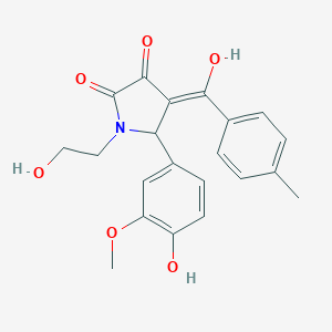 molecular formula C21H21NO6 B248704 3-hydroxy-1-(2-hydroxyethyl)-5-(4-hydroxy-3-methoxyphenyl)-4-(4-methylbenzoyl)-1,5-dihydro-2H-pyrrol-2-one 