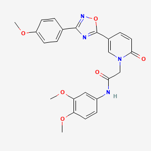 molecular formula C24H22N4O6 B2487044 N-(3,4-diméthoxyphényl)-2-{5-[3-(4-méthoxyphényl)-1,2,4-oxadiazol-5-yl]-2-oxo-1,2-dihydropyridin-1-yl}acétamide CAS No. 1112349-63-9