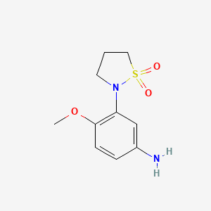 molecular formula C10H14N2O3S B2487047 3-(1,1-Dioxido-1,2-thiazolidin-2-yl)-4-methoxyaniline CAS No. 927995-95-7
