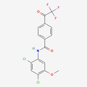 molecular formula C16H10Cl2F3NO3 B2487059 N-(2,4-dichloro-5-methoxyphenyl)-4-(2,2,2-trifluoroacetyl)benzamide CAS No. 672951-50-7