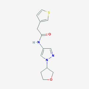 N-(1-(tetrahydrofuran-3-yl)-1H-pyrazol-4-yl)-2-(thiophen-3-yl)acetamide