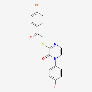 3-((2-(4-bromophenyl)-2-oxoethyl)thio)-1-(4-fluorophenyl)pyrazin-2(1H)-one