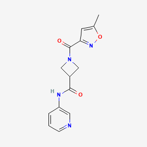 molecular formula C14H14N4O3 B2487064 1-(5-甲基异噁唑-3-甲酰基)-N-(吡啶-3-基)氮杂环丁烷-3-甲酸酰胺 CAS No. 1448128-71-9