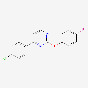 molecular formula C16H10ClFN2O B2487065 4-(4-Chlorophenyl)-2-(4-fluorophenoxy)pyrimidine CAS No. 478080-79-4