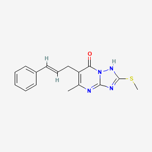 molecular formula C16H16N4OS B2487066 5-methyl-2-(methylsulfanyl)-6-[(E)-3-phenyl-2-propenyl][1,2,4]triazolo[1,5-a]pyrimidin-7-ol CAS No. 860786-00-1