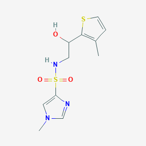 molecular formula C11H15N3O3S2 B2487067 N-(2-hydroxy-2-(3-methylthiophen-2-yl)ethyl)-1-methyl-1H-imidazole-4-sulfonamide CAS No. 1448052-90-1