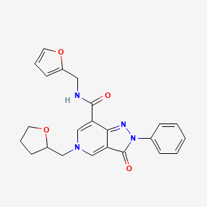 N-(furan-2-ylmethyl)-3-oxo-2-phenyl-5-((tetrahydrofuran-2-yl)methyl)-3,5-dihydro-2H-pyrazolo[4,3-c]pyridine-7-carboxamide