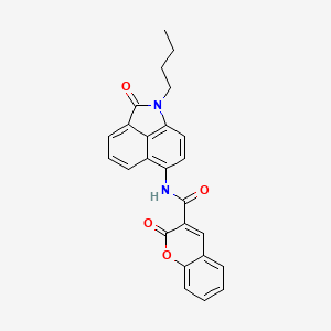 molecular formula C25H20N2O4 B2487070 N-(1-ブチル-2-オキソ-1,2-ジヒドロベンゾ[cd]インドール-6-イル)-2-オキソ-2H-クロメン-3-カルボキサミド CAS No. 681163-27-9