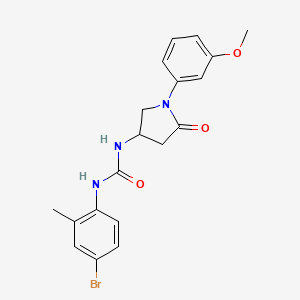 molecular formula C19H20BrN3O3 B2487072 1-(4-溴-2-甲基苯基)-3-[1-(3-甲氧基苯基)-5-氧代吡咯烷-3-基]脲 CAS No. 894020-63-4