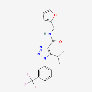 molecular formula C18H17F3N4O2 B2487080 N-(呋喃-2-基甲基)-5-(异丙基)-1-[3-(三氟甲基)苯基]-1H-1,2,3-咪唑-4-甲酸酰胺 CAS No. 954852-42-7