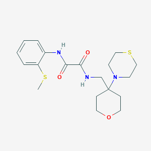molecular formula C19H27N3O3S2 B2487082 N'-(2-Methylsulfanylphenyl)-N-[(4-thiomorpholin-4-yloxan-4-yl)methyl]oxamide CAS No. 2415631-67-1