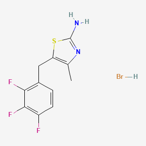 molecular formula C11H10BrF3N2S B2487083 4-Methyl-5-[(2,3,4-trifluorophenyl)methyl]-1,3-thiazol-2-amine hydrobromide CAS No. 1798779-06-2