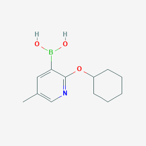 molecular formula C12H18BNO3 B2487084 2-Cyclohexyloxy-5-methylpyridine-3-boronic acid CAS No. 2096336-01-3